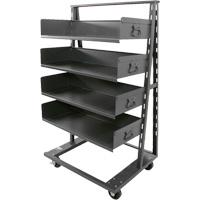 Single-Sided Heavy Duty A-Frame Cart with 4 Large Trays, 38" x 25" x 63", 2500 lbs. Capacity Stor-it Systems