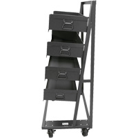 Single-Sided Heavy Duty A-Frame Cart with 4 Large Trays, 38" x 25" x 63", 2500 lbs. Capacity Stor-it Systems