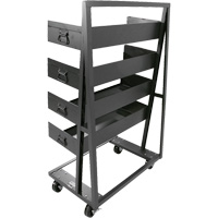 Single-Sided Heavy Duty A-Frame Cart with 4 Large Trays, 38" x 25" x 63", 2500 lbs. Capacity Stor-it Systems