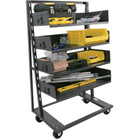 Single-Sided Heavy Duty A-Frame Cart with 4 Large Trays, 38" x 25" x 63", 2500 lbs. Capacity Stor-it Systems