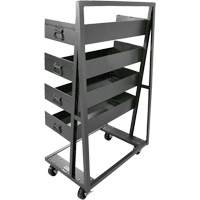 Single-Sided Heavy Duty A-Frame Cart with 4 Large Lipped Trays, 38" x 25" x 63", 2500 lbs. Capacity Stor-it Systems