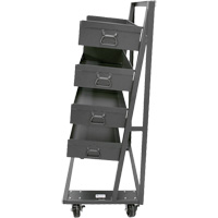 Single-Sided Heavy Duty A-Frame Cart with 4 Large Lipped Trays, 38" x 25" x 63", 2500 lbs. Capacity Stor-it Systems