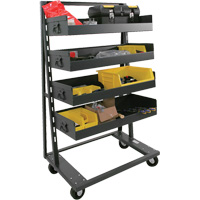 Single-Sided Heavy Duty A-Frame Cart with 4 Large Lipped Trays, 38" x 25" x 63", 2500 lbs. Capacity Stor-it Systems
