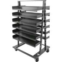 Double-Sided Heavy Duty A-Frame Cart with 12 Trays, 38" x 30" x 63", 2500 lbs. Capacity Stor-it Systems