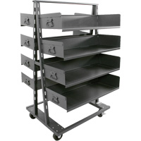 Double-Sided Heavy Duty A-Frame Cart with 8 Large Trays, 38" x 30" x 63", 2500 lbs. Capacity Stor-it Systems