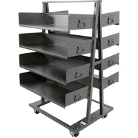 Double-Sided Heavy Duty A-Frame Cart with 8 Large Trays, 38" x 30" x 63", 2500 lbs. Capacity Stor-it Systems