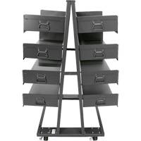 Double-Sided Heavy Duty A-Frame Cart with 8 Large Trays, 38" x 30" x 63", 2500 lbs. Capacity Stor-it Systems