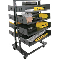 Double-Sided Heavy Duty A-Frame Cart with 8 Large Trays, 38" x 30" x 63", 2500 lbs. Capacity Stor-it Systems