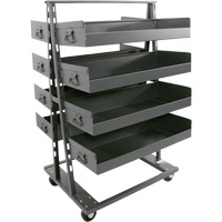 Double-Sided Heavy Duty A-Frame Cart with 8 Large Lipped Trays, 38" x 30" x 63", 2500 lbs. Capacity Stor-it Systems