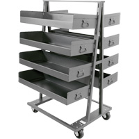 Double-Sided Heavy Duty A-Frame Cart with 8 Large Lipped Trays, 38" x 30" x 63", 2500 lbs. Capacity Stor-it Systems