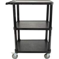 Utility Cart with Flat Shelf, 3 Tiers, 18-1/8" x 37-3/8" x 27-3/4", 330 lbs. Capacity Stor-it Systems