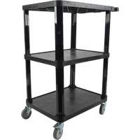 Utility Cart with Flat Shelf, 3 Tiers, 18-1/8" x 37-3/8" x 27-3/4", 330 lbs. Capacity Stor-it Systems