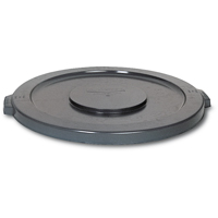 Round Brute&reg; Tops, Flat Lid, Plastic/Polyethylene, Fits Container Size: 15-5/8" Dia. Stor-it Systems