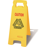 Wet Floor Safety Signs, Quadrilingual with Pictogram Stor-it Systems
