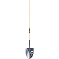 Pro Round Point Shovel, Tempered Steel Blade, Wood, Straight Handle Stor-it Systems