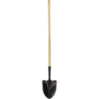 Round Point Shovel, Tempered Steel Blade, Wood, Straight Handle ND063 | Stor-it Systems