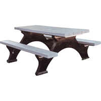 Recycled Plastic Picnic Tables, 8' L x 62-1/4" W, Grey ND424 | Stor-it Systems