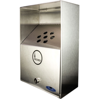 Smoking Receptacles, Wall-Mount, Stainless Steel, 3.3 Litres Capacity, 13-1/2" Height NI752 | Stor-it Systems