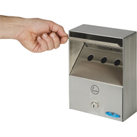 Smoking Receptacles, Wall-Mount, Stainless Steel, 1 Litres Capacity, 9" Height NI753 | Stor-it Systems