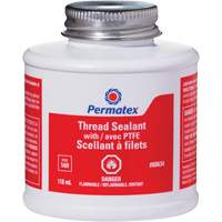 Thread Sealant with PTFE, Brush Top Bottle, 118 ml, -54°C - 150°C/-65°F - 300°F Stor-it Systems