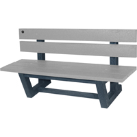 Bancs de parc d'ext&eacute;rieur, Plastique recycl&eacute;, 60" lo x 17" la x 17" h, Gris Stor-it Systems