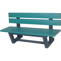 Outdoor Park Benches, Recycled Plastic, 60" L x 22-13/16" W x 29-13/16" H, Green NJ026 | Stor-it Systems