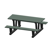 Recycled Plastic Outdoor Picnic Tables, 72" L x 60-5/16" W, Grey NJ034 | Stor-it Systems