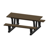 Recycled Plastic Outdoor Picnic Tables, 72" L x 60-5/16" W, Walnut NJ035 | Stor-it Systems