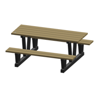 Recycled Plastic Outdoor Picnic Tables, 72" L x 60-5/16" W, Sand NJ037 | Stor-it Systems