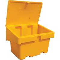 Contenants pour sel & sable SOS, Avec Moraillon, 48" x 33" x 34", 18,5 pi³, Jaune Stor-it Systems