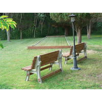 Basics&reg; Flip Top Park Bench / Table, Plastic, 96" L x 26" W x 34" H, Sand Stor-it Systems