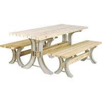 2x4 Basics<sup>®</sup> Picnic Table & Benches Kit, 8' L x 30" W, Sand NJ439 | Stor-it Systems