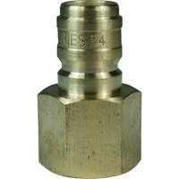 DQC E-Series Straight Through Interchange Plug, Brass, 3/4", Female NPTF, 1700 PSI NKD764 | Stor-it Systems
