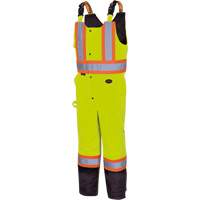 5041BB Pantalon &agrave; bretelles matelass&eacute; imperm&eacute;able, Polyester, Grand, Jaune lime haute visibilit&eacute; Stor-it Systems