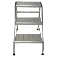 Aluminum Step Stand, 3 Steps, 34-9/16" x 22-13/16" x 30" High NKH898 | Stor-it Systems
