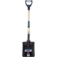 Heavy-Duty Square Shovel, Hardwood, Carbon Steel Blade, D-Grip Handle, 30" Long Stor-it Systems