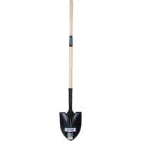 Round Point Shovel, Tempered Steel Blade, Hardwood, Straight Handle NN244 | Stor-it Systems