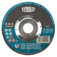 Meule &agrave; tronçonner 2-en-1 de premi&egrave;re qualit&eacute; Thincut, 5" x 0,045", Arbre de 7/8", Type 27, Oxyde d'aluminium, 12250 Tr/min Stor-it Systems