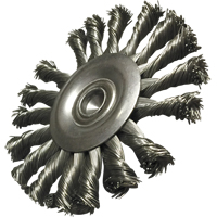 Circular Knotted Wire End Brushes, 3-1/2" Dia., 0.014" Wire Dia., 1/4" Shank NU467 | Stor-it Systems