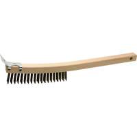 Brosse de nettoyage avec racloir, Acier, 3 x 19 rangs de fils, Longueur 13" Stor-it Systems