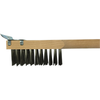 Brosse de nettoyage avec racloir, Acier inoxydable, 3 x 10 rangs de fils, Longueur 20" Stor-it Systems