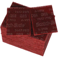 Scotch-Brite 7447 Hand Pads, Aluminum Oxide, 9" x 6", Very Fine Grit Stor-it Systems