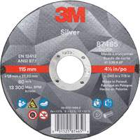 Silver Cut-Off Wheel, 4-1/2" x 0.045", 7/8" Arbor, Type 1, Ceramic, 13300 RPM NV203 | Stor-it Systems