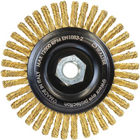 Brosse m&eacute;tallique &agrave; touret sans cr&eacute;ation d'&eacute;tincelles, 6" dia. x 5/8"-11 arbre Stor-it Systems