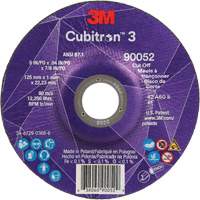 Meule &agrave; tronçonner Cubitron 3, 5" x 0,04", Arbre de 7/8", Type 27, C&eacute;ramique, 60 Tr/min Stor-it Systems