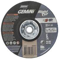 Meule &agrave; tronçonner pour coupe &agrave; angle droit RightCut Gemini, 6" x 0,045", Arbre de 5/8"-11, Type 27/42, Oxyde d'aluminium, 10185 Tr/min Stor-it Systems