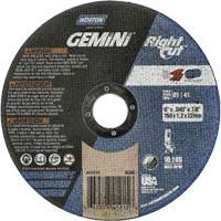 Meule &agrave; tronçonner pour coupe &agrave; angle droit RightCut Gemini, 6" x 0,045", Arbre de 7/8", Type 01/41, Oxyde d'aluminium, 10185 Tr/min Stor-it Systems
