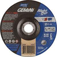 Meule &agrave; tronçonner pour coupe &agrave; angle droit RightCut Gemini, 6" x 0,045", Arbre de 7/8", Type 27/42, Oxyde d'aluminium, 10185 Tr/min Stor-it Systems