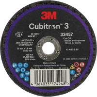 Meule &agrave; tronçonner Cubitron 3, 3" x 0,063", Arbre de 3/8", C&eacute;ramique Stor-it Systems