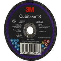Meule &agrave; tronçonner Cubitron 3, 3" x 0,063", Arbre de 3/8", C&eacute;ramique Stor-it Systems